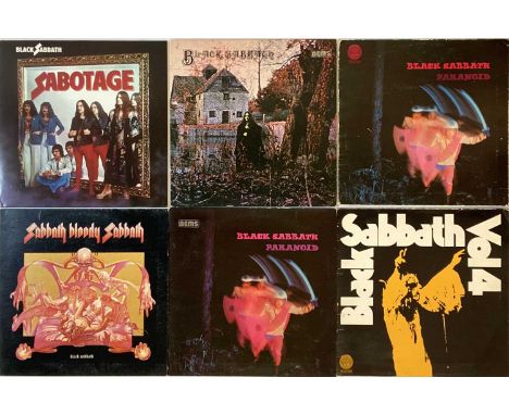 BLACK SABBATH - LPs. Rockin' out with 6 x original title LPs from Sabbath. Titles are Paranoid (UK Vertigo swirl 6360 011, ea