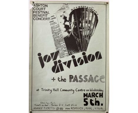 JOY DIVISION BRISTOL 1980 POSTER. A rare original poster advertising a performance by Joy Division at Bristol's Trinity Hall 