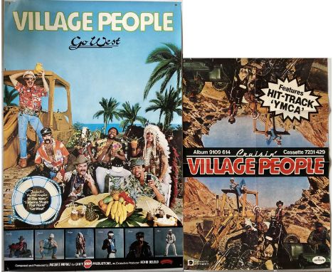 VILLAGE PEOPLE POSTERS. Two original posters: 'Go West' Casblanca promo poster (23 x 35") and 'Cruisin' (approx 19.5 x 28"). 