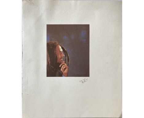 A 26" x 18" print featuring the image of Bob Marley that was used on the album cover for the 1995 compilation Natural Mystic 