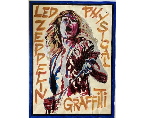 LED ZEPPELIN HAND PAINTED POSTER. A hand painted poster design by artist John Judkins. Measures approx 20 x 30".