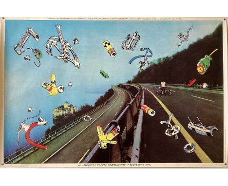 PINK FLOYD 1975 KNEBWORTH ORIGINAL HIPGNOSIS POSTER. A rare original poster advertising the famous Pink Floyd Knebworth conce