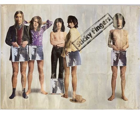 ROLLING STONES STICKY FINGERS MARKETING POSTER. An original circa 1971 advertising the Rolling Stones' 'Sticky Fingers'. Meas