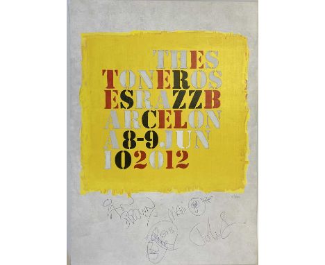 FULLY SIGNED LIMITED EDITION 2012 STONE ROSES POSTER. An original John Squire designed, limited edition, hand-numbered poster