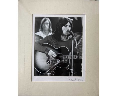 MICHAEL RANDOLPH / ROLLING STONES SIGNED PHOTO. A mounted, original photo print of an image taken by Michael Randolph. This e