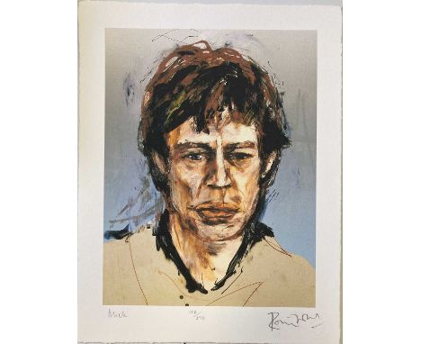 RONNIE WOOD SIGNED PRINT - MICK. A limited-edition print of a work by Ronnie Wood, titled 'Mick'. This example is hand-number