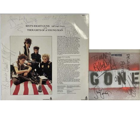 THE ALARM / THE CULT. A copy of The Alarm - Sixty Eight Guns (PFSX 1023) signed to rear of sleeve by four members, a copy of 