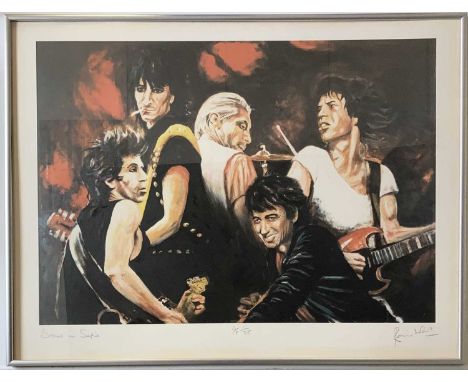 RONNIE WOOD SIGNED ARTIST PROOF PRINT - STONES IN SEPIA. A limited-edition, artist's proof print of a work by Ronnie Wood, ti