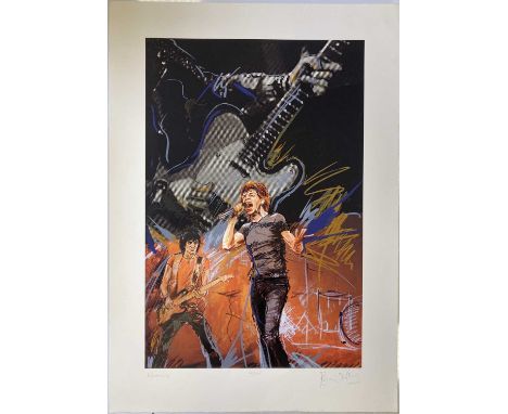 RONNIE WOOD SIGNED PRINT - WEAVING. A limited-edition print of a work by Ronnie Wood, titled 'Weaving'. This example is hand-