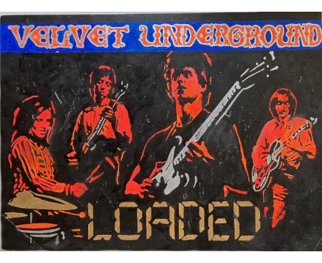 VELVET UNDERGROUND HAND PAINTED POSTER. A hand painted poster design, signed by artist John Judkins. 22 x 30". 