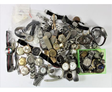 Allaine, a gilt metal automatic wristwatch, together with a collection of manual and quartz wristwatches, spares or repair 
