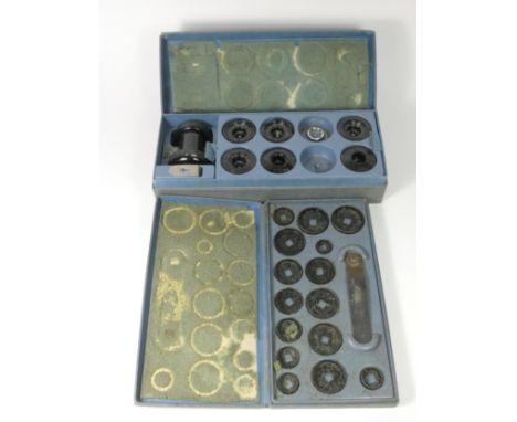 A Tissot Seastar Seven watch crystal removing kit, case and a Tissot watch back removing kit, case (2) 