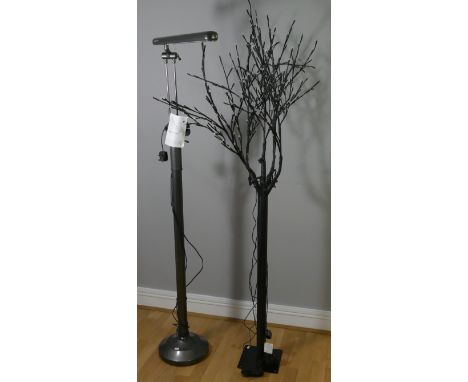 A 2-In-1 modern contemporary standard lamp/reading light by 'Ott-Lite' together with an outdoor LED tree light, 180cm tall. (