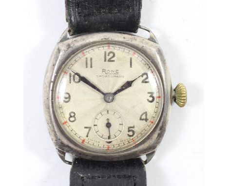 Rone, Sportsmans, a silver cased manual wind gentleman's wristwatch, Birmingham 1934, diameter 30mm 