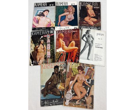 8 vintage 1950's issues of Kamera, adult pocket sized photographic magazine from Harrison Marks. To include 96 page special. 