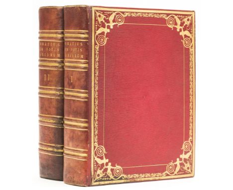 Horatius Flaccus (Quintus) Opera, 2 vol., large paper copy, stipple-engraved portrait frontispiece of William Murray, 1st Ear