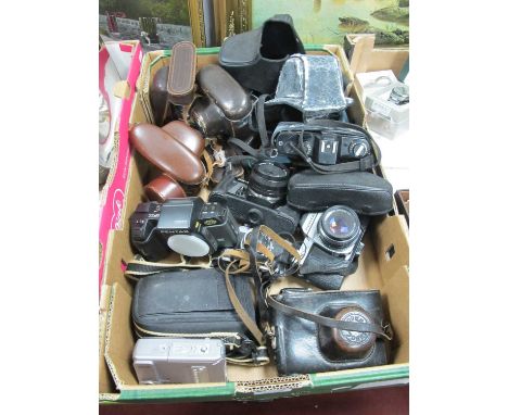 Camaras- Zorki-4, Pentax 1000, Yashica FX-3, Pentax SFX, Samosa, Kodak, etc:- One Box