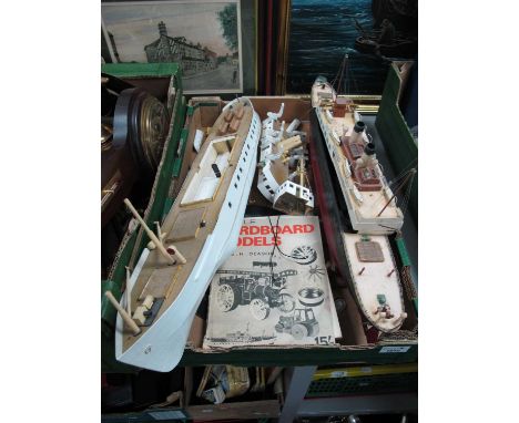 Two Model Boats, the longest 64cms and related book