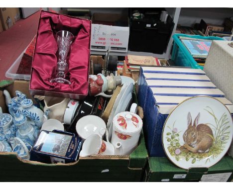 Breweriana, Modern Chinese Tea Pots, six Wedgwood 'The Wildlife of Britain' collectors' plates:- Two Boxes plus a Brexton Pic