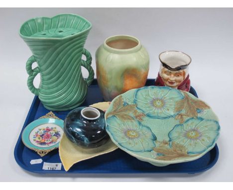Flaxman Tazza, Beswick '70' Vase, Limoges, Carlton and other ceramics:- One Tray