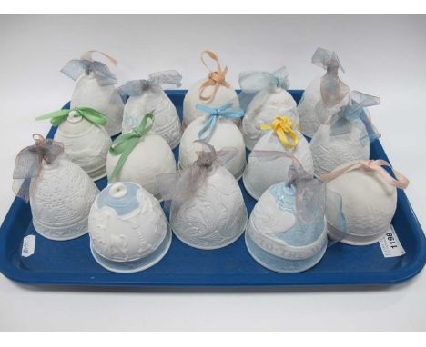 Lladro a collection of ceramic year bells years varying from 1988-2017. (15)