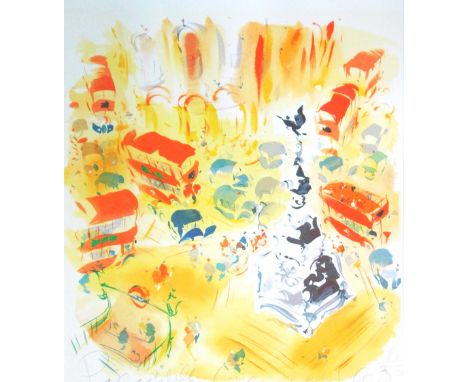 JAKE SUTTON, 'Piccadilly Circus', lithograph, edition 114/250, 70cm x 60cm, signed in the plate and framed. 