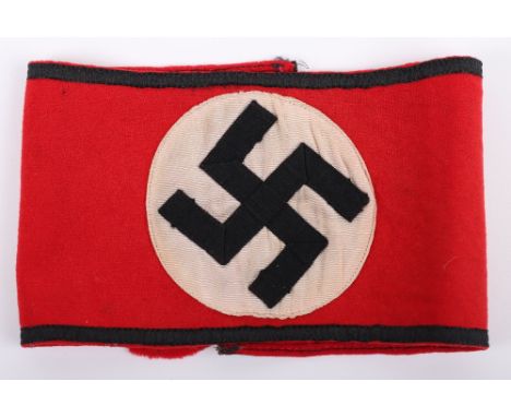 Allgemeine-SS Armband, red wool party armband with black borders. Multipiece swastika to the centre. Machine applied centre. 