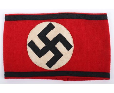 Allgemeine-SS Armband, red wool party armband with black borders. Multipiece swastika to the centre. Machine applied centre. 