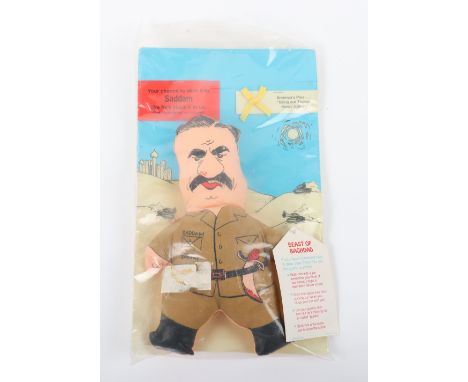 1st Gulf War American Propaganda Doll “Beast of Baghdad”, fine example of the plush doll of the then Iraqi leader Saddam Huss