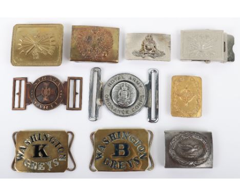Grouping of Military Belt Buckles, various nationalities and periods. Including WW1 Austro-Hungarian other ranks buckle, WW2 