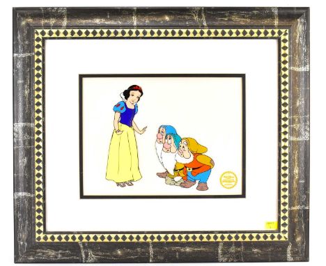 WALT DISNEY; an animation Sericell (serigraph), titled 'Snow White', limited edition of 9,500, year of publication 1989, bear