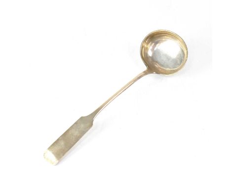 An 800 grade silver ladle, stamped to the reverse 'H. W. Voss', length 33cm, approx. 6.6ozt.