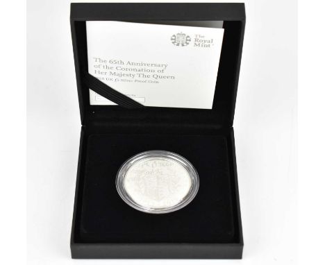 ROYAL MINT; 'The 65th Anniversary of the Coronation of Her Majesty the Queen 2018, UK, £5 Silver Proof Coin', no. 3177/6500, 