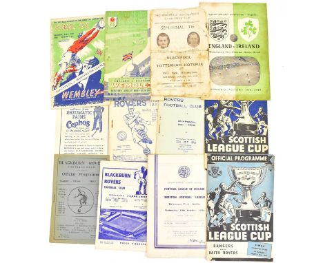 Twelve vintage English football programmes, mostly late 1940s, comprising 'Blackpool v Tottenham Hotspur March 13th 1948', 'E