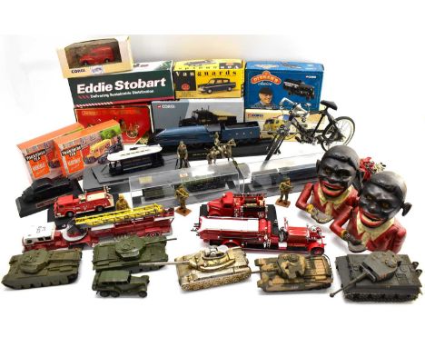 Various modern and vintage collectible diecast vehicles, to include Matchbox, Models of Yesteryear fire engines, Eddie Stobar