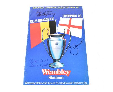 LIVERPOOL FC; a 10th May 1978 programme for Liverpool FC vs Club Brugge KV, signed to front and interior, Steve Highway, Terr