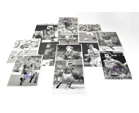 EVERTON FC; a collection of black and white signed press/promotional photographs of 1980s Everton players to include Neville 