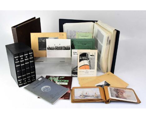 A large quantity of postcards, photographs, reproduction pamphlets and ephemera relating to the Mersey Ferries and the histor