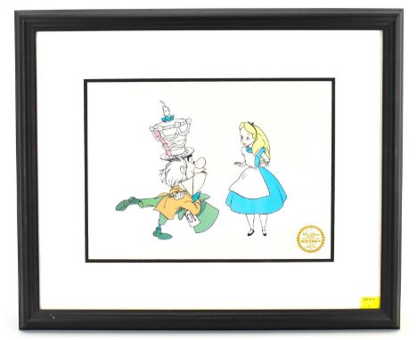 WALT DISNEY; an animation Sericell (serigraph), titled 'Alice in Wonderland', limited edition of 9,500, year of publication 1