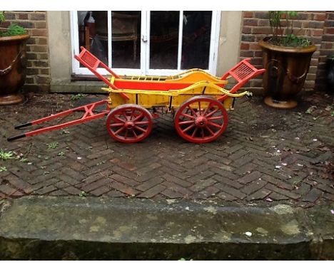 An approximately ¼ scale model Haywain, constructed in wood and painted in red and yellow to a very good standard, signwritte