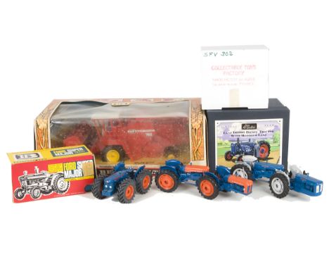 Farming Models, Britains 9570 Massey Ferguson Combine Harvester, 9527 Fordson Super Major 5000, modern Britains Lanz D6006 Di