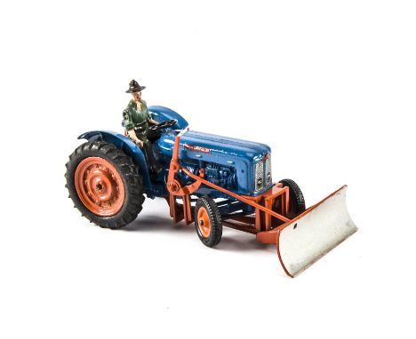 Britains Fordson Super Major tractor complete with front shovel and driver, slight wear and rubs, driver worn, (2 including d