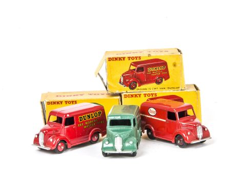 Dinky Toy Trojan Vans, 452 Trojan 'Chivers Jellies' Van, 451 Trojan 'Dunlop' Van, 450 Trojan 'Esso' Van, in original boxes, V