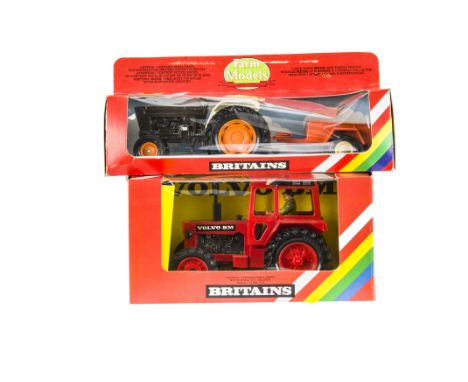 Britains boxed tractor 9521 Volvo,  and 9431 Farm Trailer and Mini Trailer, VG, (2), 