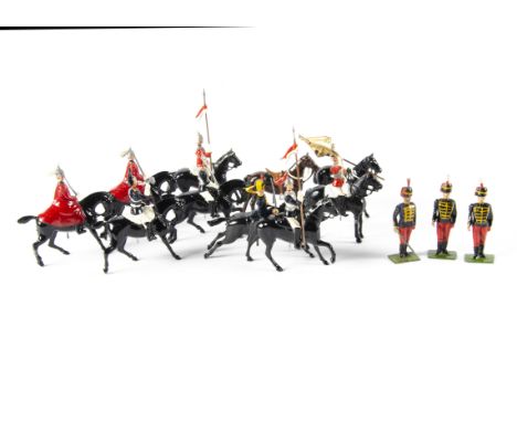 Britains lead military mounted figures,  including post WW2 Lifeguards (7) and Horseguards (8), Hussars (5), Lancers (2), Dra