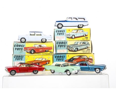 Corgi Toy Cars, 214 Ford Thunderbird, 424 Ford Zephyr Estate, 241 Ghia L.6.4, 263 Marlin Rambler Fastback, 217 Fiat 1800, in 