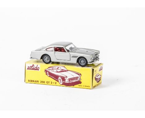 A Solido Ref.123 Ferrari 250 GT 2+2, silver body, red interior, wire wheels, in original box, E, box G-VG 