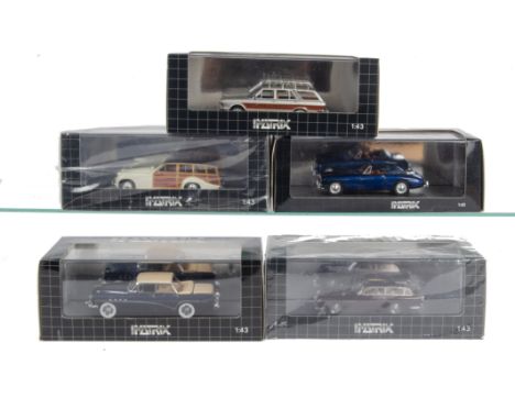 Matrix 1:43 Models, including Harold Radford DB5 Shooting Brake, Allard P2 Safari Station Wagon and three others, in original