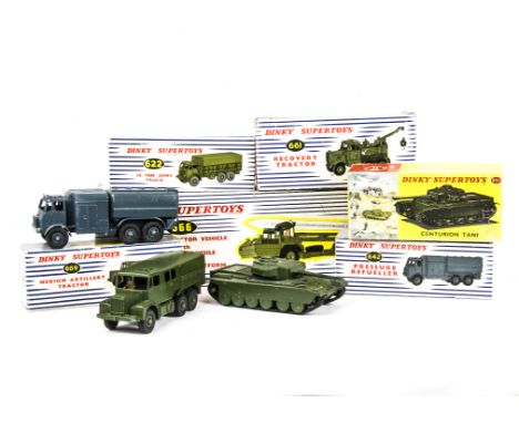 Military Dinky Supertoys, 666 Missile Erector Vehicle with Corporal Missile and Launching Platform, 622 10-Ton Army Truck, 66