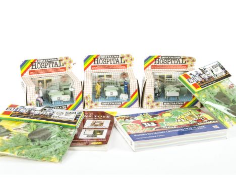 Britains Hospital Series boxed sets 7851, 7852 and 7854, VG in G boxes, bagged headers Tree Models 1806 Silver Birch and 1808